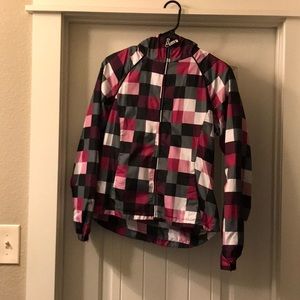 Pink and blank wind jacket